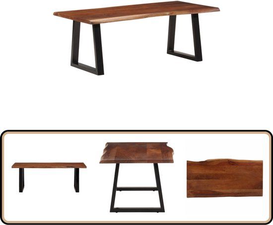 vidaXL Salontafel 110x55x40 cm massief acaciahout honingbruin