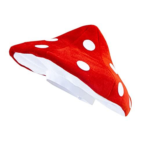 W WIDMANN MILANO Party Fashion 0211L - Vliegpaddenstoelhoed voor volwassenen, paddenstoelpet, hoofddeksel voor carnaval