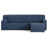 ECOMMERC3 Chaise long-bankovertrek, kort hoekdeel rechts, universeel en veelzijdig, chaise longue, blauw, eenvoudig aan te brengen, voor rugleuning, zitting en armleuningen