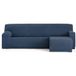 ECOMMERC3 Chaise long-bankovertrek, kort hoekdeel rechts, universeel en veelzijdig, chaise longue, blauw, eenvoudig aan te brengen, voor rugleuning, zitting en armleuningen