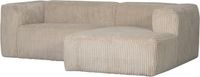 WOOOD Bean Chaise Longue Bank Rechts - Ribstof - Travertin