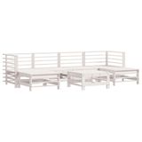 VidaXL 7-delige Loungeset Massief Grenenhout Wit