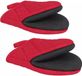 Sans marque 1 paire de moufles de four courtes, moufles de four mini résistantes à la chaleur pour cuisine, coton et surface antidérapante et moufles de cuisine pour la cuisson, le gril, le barbecue, le micro-ondes, rouge