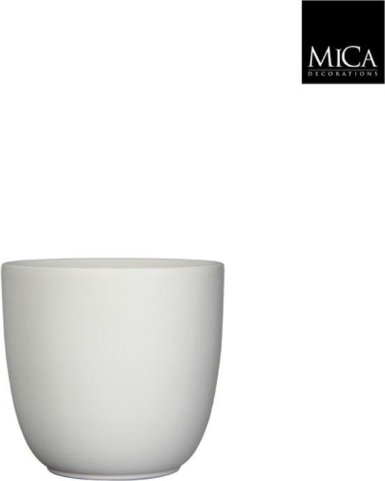 Mica Decorations Tusca Bloempot - Wit - Keramiek - 22x22x20 cm