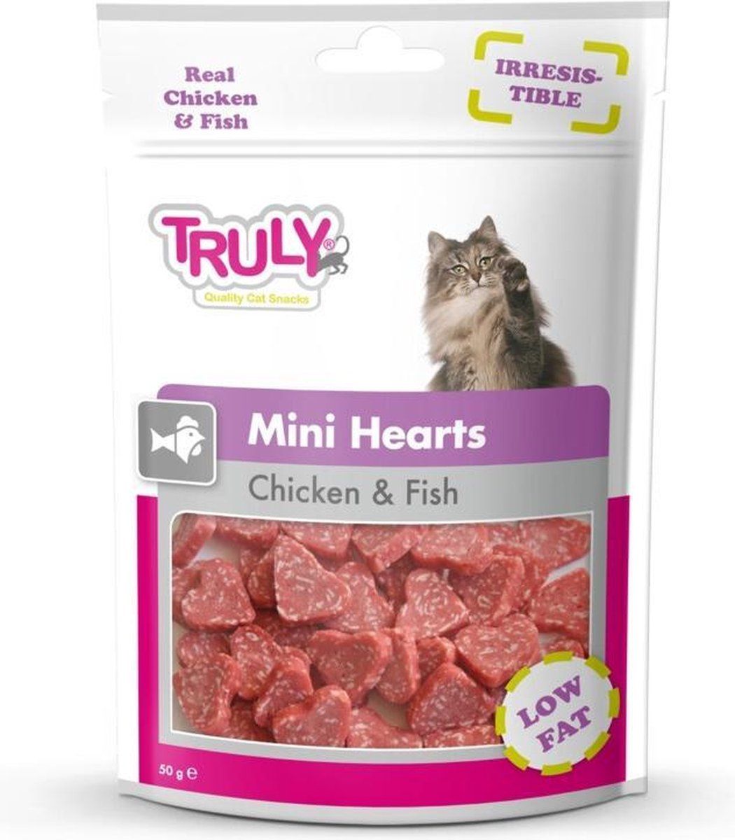 Truly Hartvormige Kattensnacks van Kip en Vis (20 zakjes)