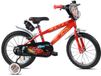 Carratt Vélo enfant Cars 16 pouce 1 vitesse avec roulettes d'apprentissage rouge