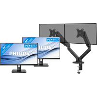 Philips 242B1G/00 Duo Pack + BlueBuilt Monitorarm Mechanische Veer voor 2 Monitoren