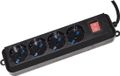Link PRESA MULTIPLA 4 PRESE MISTE SCHUKO ITALIANE CON INTERRUTTORE BLACK