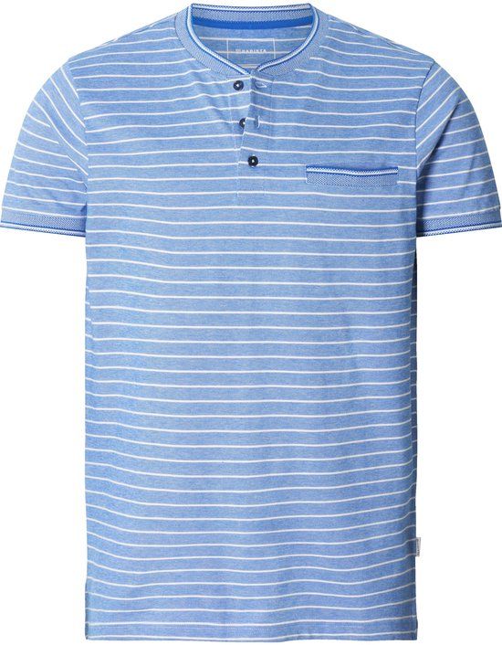 Babista heren T-shirt - 60/62 - blauw - Plus Size