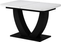 Vicco Eettafel Fenaro, Wit/Zwart, 120-160 x 80 cm Uitschuifbaar