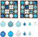 vidaXL Set de boules de Noël - 88 pièces - Turquoise, bleu foncé et blanc - Ø 6 cm