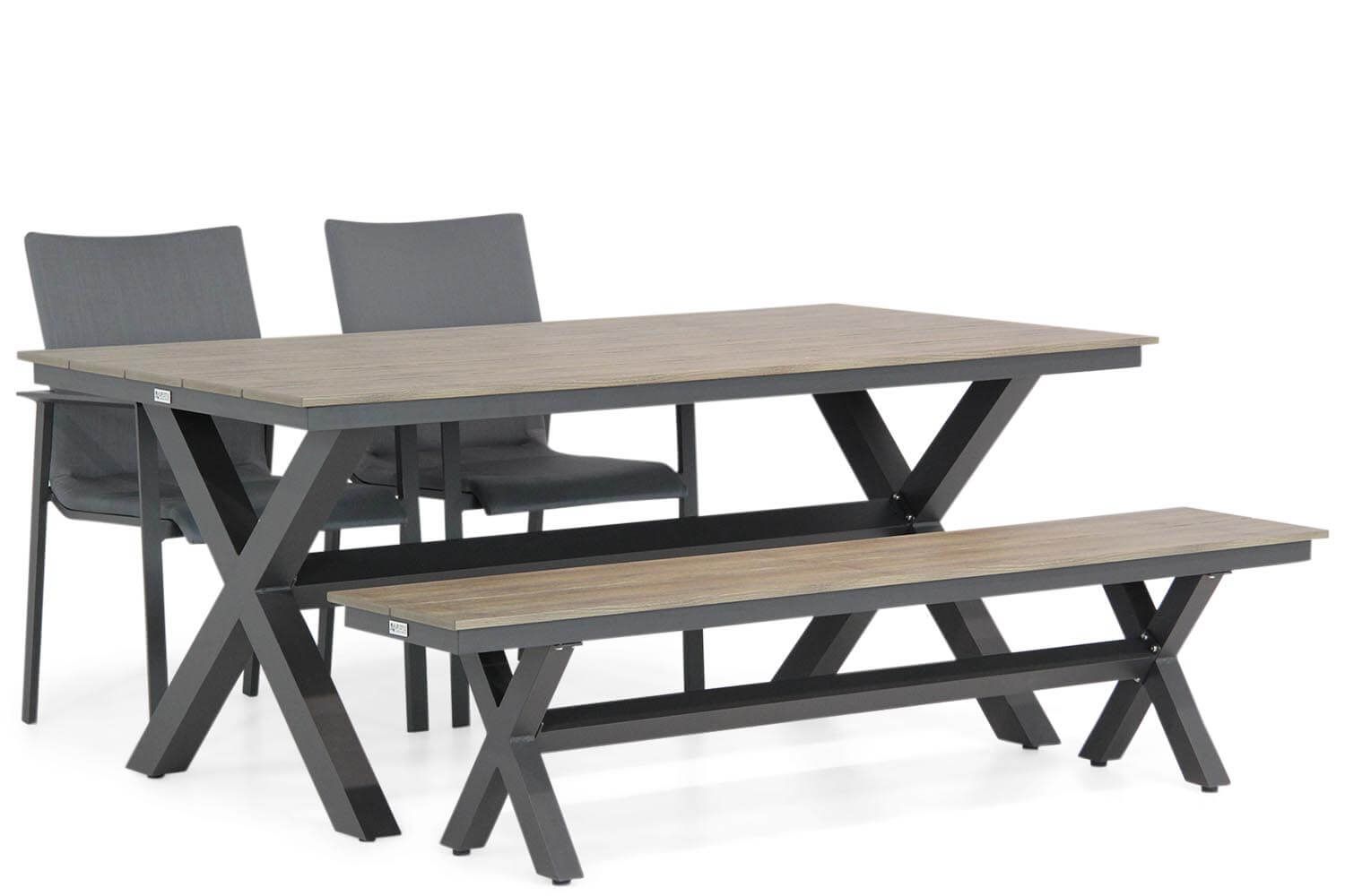 Lifestyle Garden Furniture Lifestyle Rome/Forest 180 cm dining tuinset 4-delig