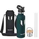Sparrow Geïsoleerde Waterfles - Drinkfles met Rietje - Thermosfles 2 doppen | 500/750ml/1L, Kind Vacuüm Stalen Waterfles, Lekvrij, Vaatwasserbestendig, Koudhoudend & Warmhoudend, BPA-vrij, TwistTrail