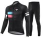 Merkloos Fietsshirt Heren Warm - Lange Mouwen - Thermische Fleece Voering - Ademend Materiaal - Fietsbroek met Zitkussen - Comfortabele 3D-Gelliner - Fietskleding