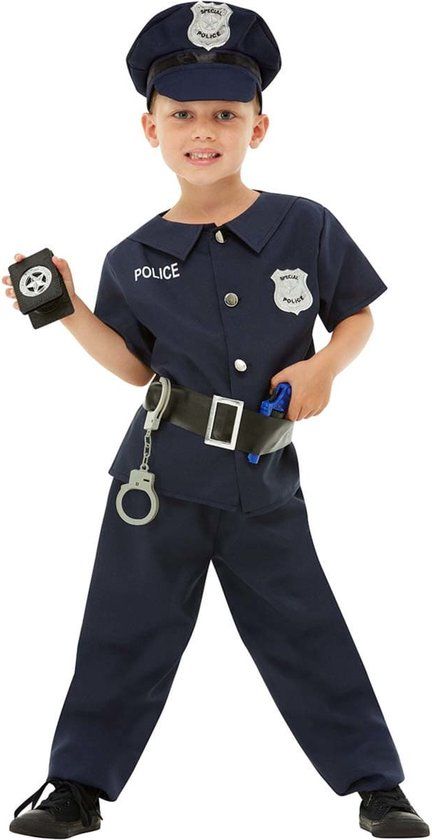 FUNIDELIA Politie kostuum jongens 5-6 jaar - Blauw