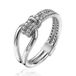 Zinzi Mart Visser by ZINZI zilveren ring geknoopte vorm bezet met witte zirconia's MVR19
