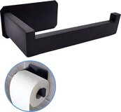 Sanics Manta Toiletrolhouder Zwart/RVS - Zelfklevend - Zonder Boren