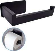 Sanics WC Rolhouder Zonder Boren - Toiletrolhouder Zelfklevend - Closetrolhouder Zwart/RVS