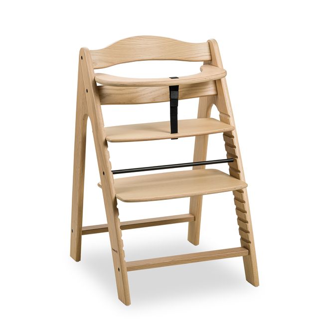 Hauck Arketa - Traditional High Chair - Oak - Beech Wood - 5-Point Harness - Adjustable Height - FSC Certified
