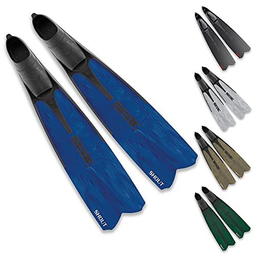 Seac Shout zwemvliezen voor vissen, apnoe en duikers, uniseks, voor volwassenen, blauw, 47/48