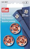 Prym Aannaaidrukknoop 21 mm rozegoud 3 st.