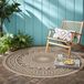 Ayyildiz Tapis d'extérieur et de terrasse Noir 200 cm rond Tapis d'extérieur