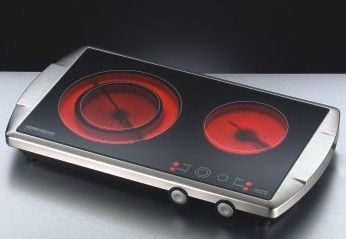 Rommelsbacher CT 3400/E - Keramische kookplaat - 2 zones - Zwart/RVS