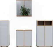 Vicco Ensemble de salle de bain Didi, Blanc/Chêne artisanal, 4 pièces