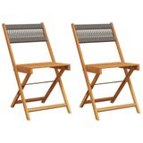 VidaXL Tuinstoel Terras Acaciahout Grijs (2 stuks)