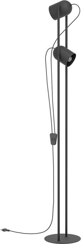 EGLO Tilston Vloerlamp - Leeslamp - E14 - 142.5 cm - Zwart - Kantelbaar