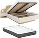 Vente-unique Bed met opbergruimte hout beige 160 x 200 cm