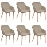 VidaXL Eetkamerstoelen 6 stuks Beige Polyester