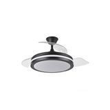 Eden pulse Plafondventilator, zwart, 72 W, 6120 lm, lichtkleur naar keuze, 32/47 x 50/110 cm