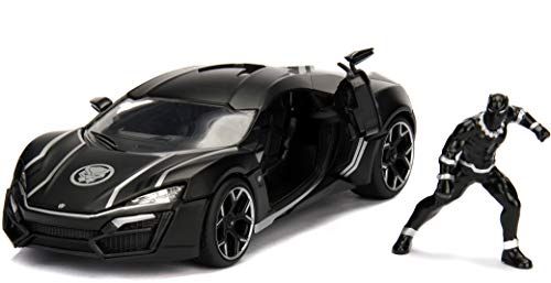 Jada Toys Marvel Black Panther & Lykan Hypersport Die-cast Car, 1:24 Scale Vehicle & 2.75 Collectible Figurine