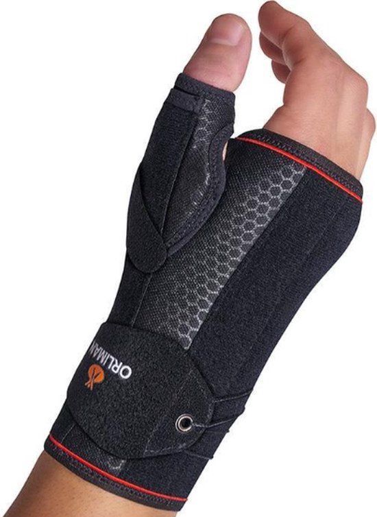Orliman Manutec polsbrace met spalk - maat 1 - links - zwart