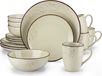 vancasso, service combiné classique, set de vaisselle 16 pièces en porcelaine pour 4 personnes, (beige)