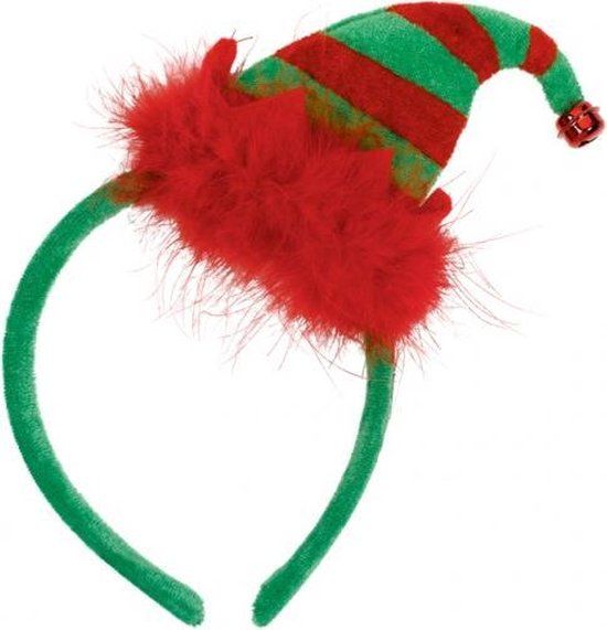 Amscan Diadeem Kerst Elfje Groen/rood - 23 cm