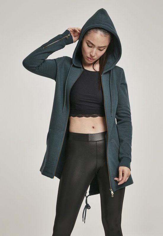 Urban Classics Parka Dames Vest met capuchon - zwart - 3XL