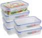 Excellent Houseware Vershoudbakje - 6 stuks - 1400 ml - Transparant - Kunststof