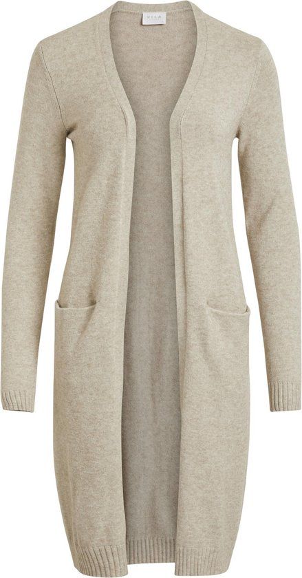 VILA VIRIL Long Sleeve Knit Cardigan - Women's Size S - Natural Melange