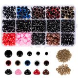 Carehabi 752 stuks veiligheidsogen en veiligheidsneus, ogen voor gehaakte dieren met sluitringen, kunststof poppenogen, veiligheidsneus voor pluche pop, marionet, teddybeer (6-14 mm)