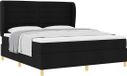vidaXL Boxspringbed met hoofdeinde, Zwart, 200 x 180 cm, Stof
