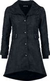 Gothicana by EMP Gothicana zwarte mantel met korset en studs-kraag - Dames - S