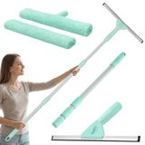 edihome Telescopische Raamwisser tot 160 cm – Glazen Raamtrekker met 2 Koppen en Microvezeldoeken – Raamreiniger voor Ramen, Douchewanden en Spiegels – Voor Thuisgebruik (Complete Set)