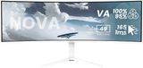 Arozzi Nova 49" Gaming Monitor - Curved - DQHD VA - 165Hz - USB-C - White