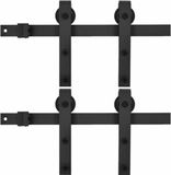 vidaXL Schuifdeurbeslag Set - 200 cm - Zwart