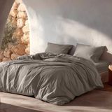 GAMUSI Dekbedovertrekset 100% Katoen – Grijs – 240 x 220 cm