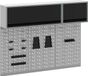 Coffre à outils set avec étagère 5 pièces Noir Acier thermolaqué