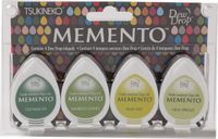 Tsukineko Memento Dew Drops Stempelkussen - Greenhouse - Vert - 4 Stuks