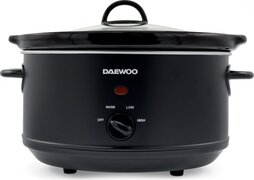 Daewoo DSLCOOK35 Slowcooker - 3.5 Liter - 180 Watt - Warmhoudfunctie - Keramische Uitneembare Binnenpan - Zwart